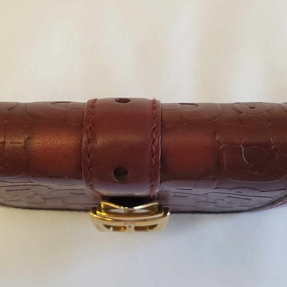 GUCCI Vintage Bordeaux Leather Compact Wallet w COA - Picture 9 of 16